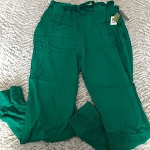 Green Paper Bag Joggers